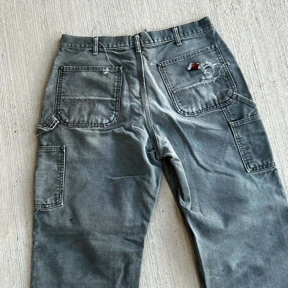 Carhartt faded green double knee work wear carpenter pants